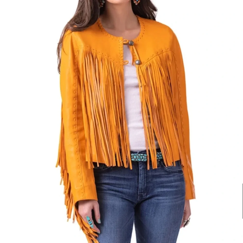 NWT Double D Ranch Sonora Jacket in Marigold Fringe and more Fringe RTL $895 M - Picture 7 of 10